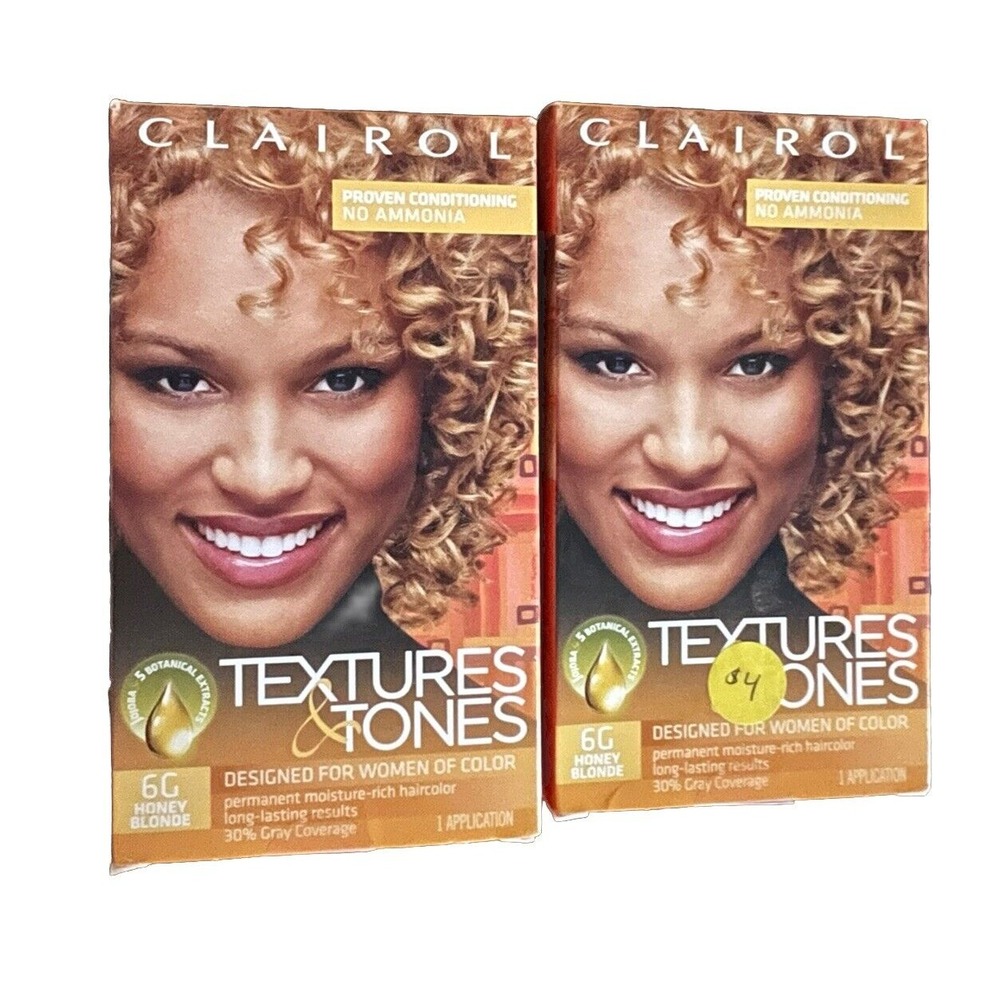 Lot Of 2. Clairol Textures & Tones Permanent Hair Color #6G Honey Blonde NIB